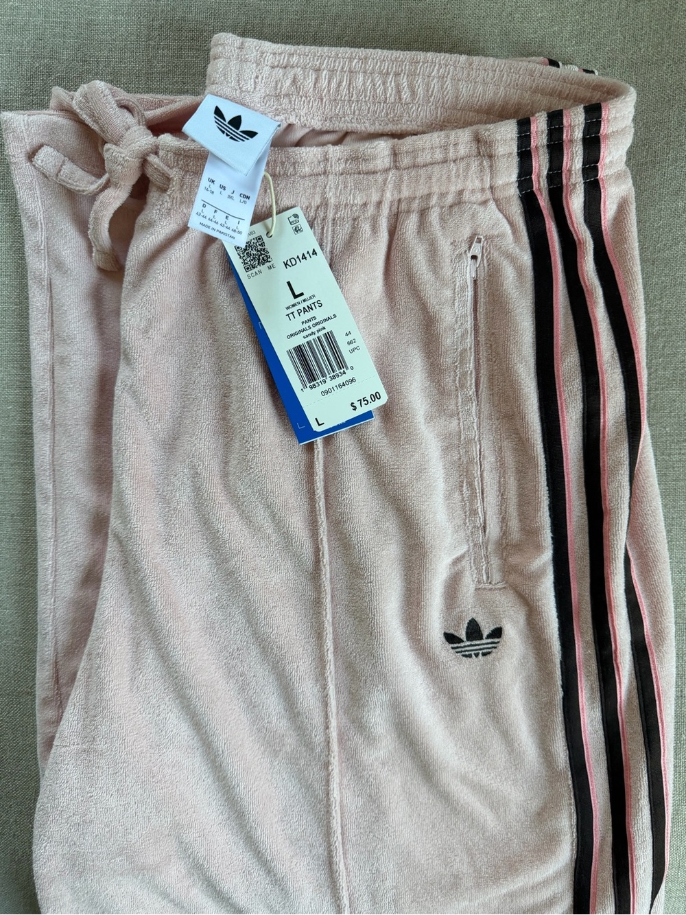 Adidas Originals Straight Leg Track Pants in Light Pink - Picture 4 of 5